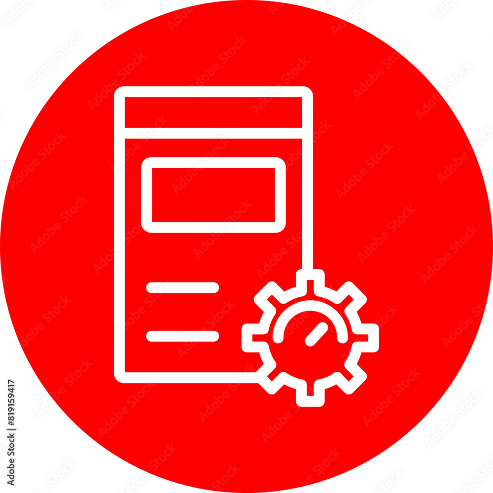 OnPage Optimization Line White Circle Red Icon Design