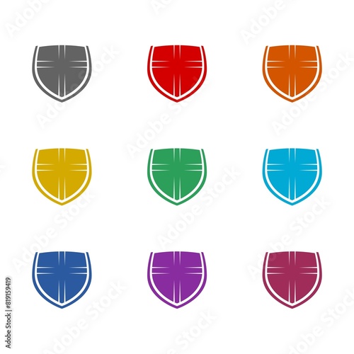 Free Download  Shield christian cross icon isolated on white background. Set icons colorful - GFXLoad