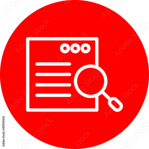 Keyword Search Line White Circle Red Icon Design