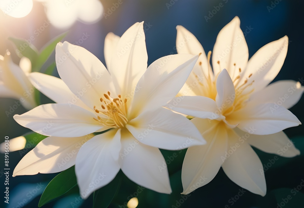 Fototapeta premium Jasmine flower closeup Realistic Light understand sun light significantly summer flower concept
