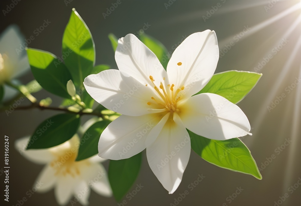 Fototapeta premium Jasmine flower closeup Realistic Light understand sun light significantly summer flower concept