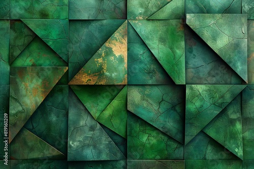 Geometric green background, high quality, high resolution