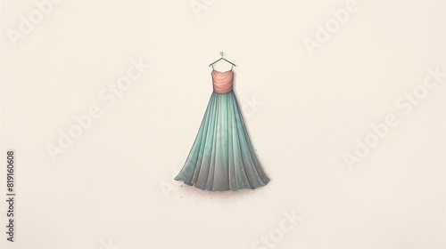 A beautiful dress is hanging on a hanger © NAPATSAWAN