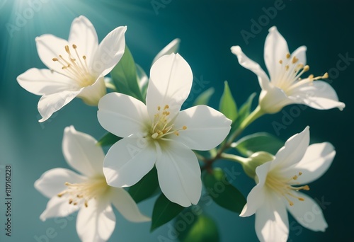 Jasmine flower closeup Realistic Light understand sun light significantly summer flower concept