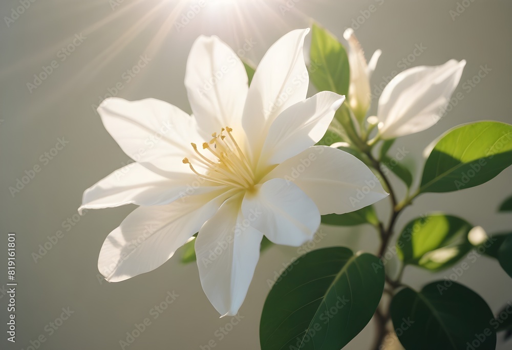 Fototapeta premium Jasmine flower closeup Realistic Light understand sun light significantly summer flower concept