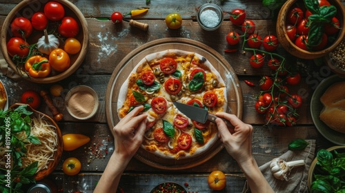A Delicious Homemade Pizza Meal photo