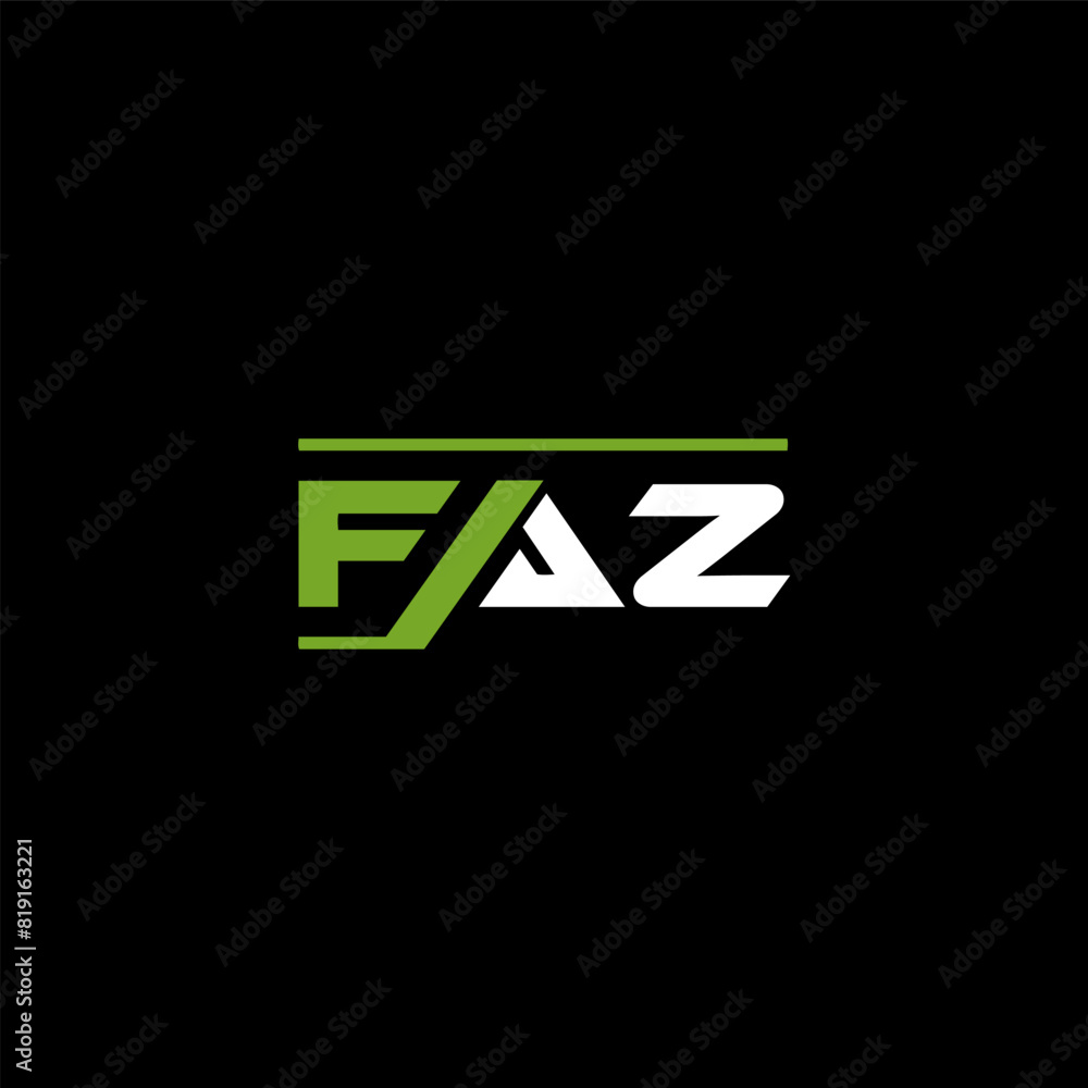 FAZ letter logo design on BLACK background. FAZ creative initials letter logo concept. FAZ letter design. FAZ letter logo design on BLACK background. FAZ creative initials letter logo concept. FAZ letter design.