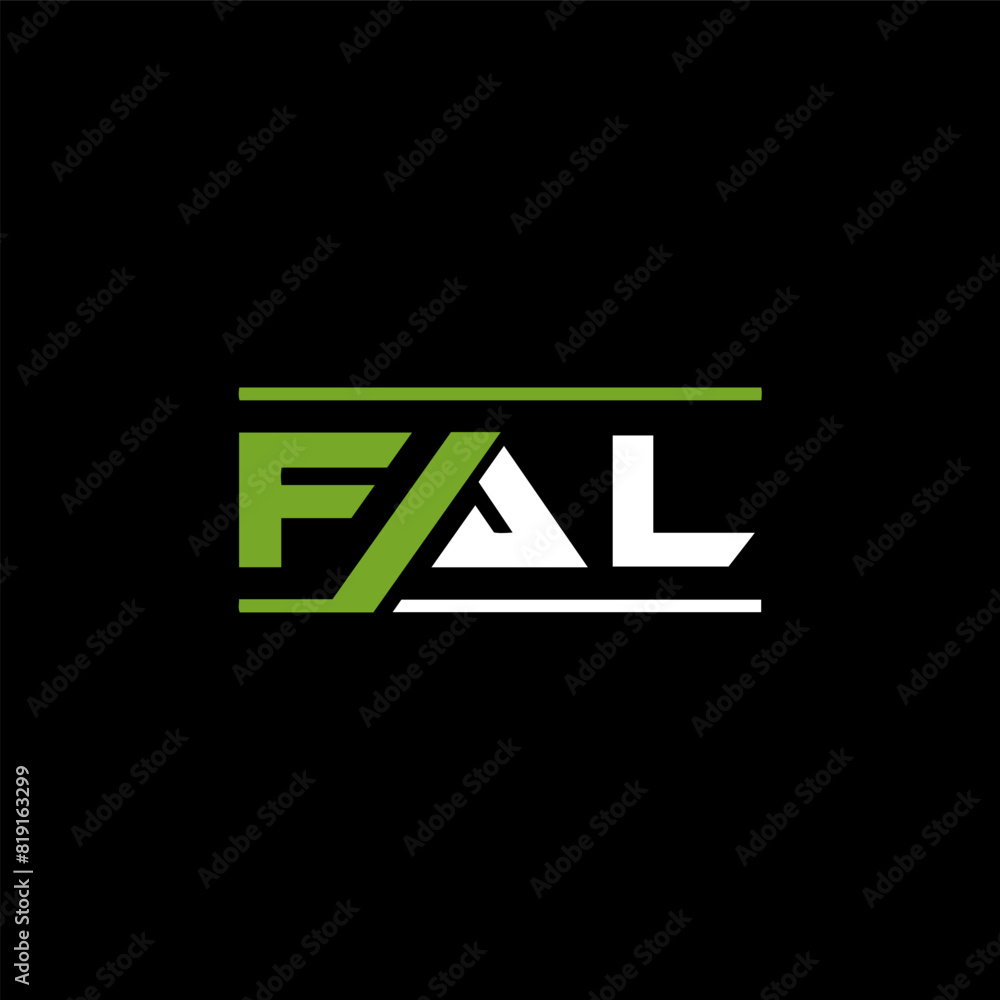 FAL letter logo design on BLACK background. FAL creative initials letter logo concept. FAL letter logo design on BLACK background. FAL creative initials letter logo concept.