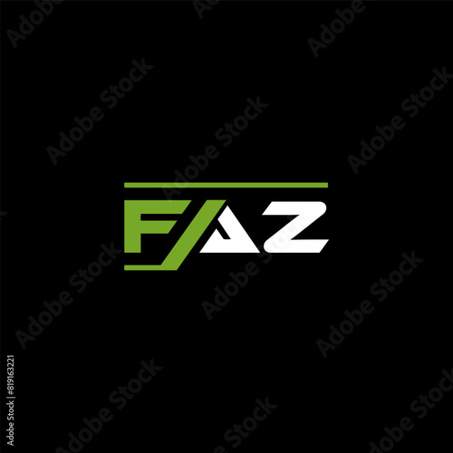 FAZ letter logo design on BLACK background. FAZ creative initials letter logo concept. FAZ letter design.