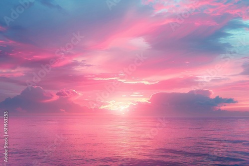 A pastel pink sky fills the sky with color, high quality, high resolution
