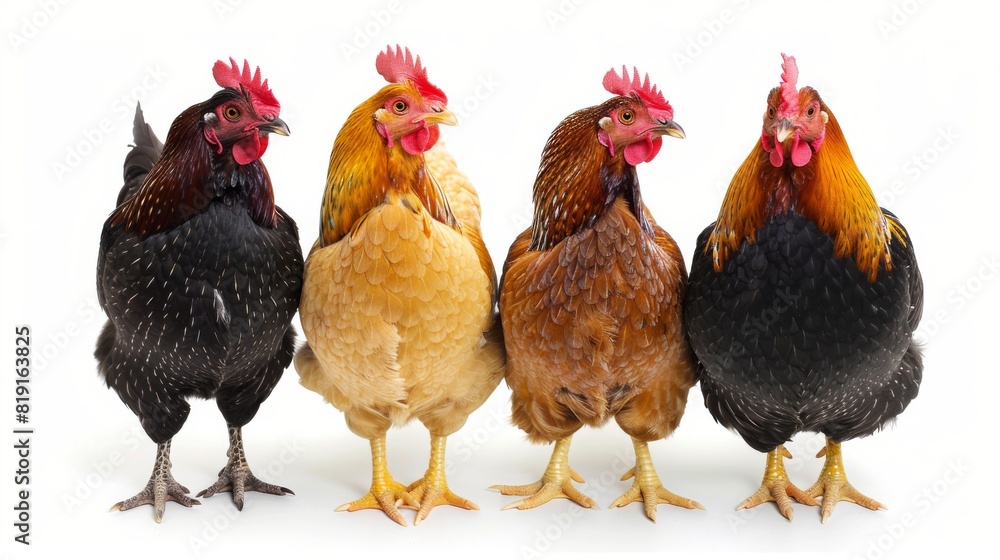 chickens, photo of stock, on a white background chickens, photo of stock, on a white background