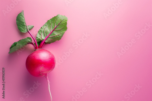 Radish pattern. Vegetable background. Fresh vegetables on pink background. Summer background. 