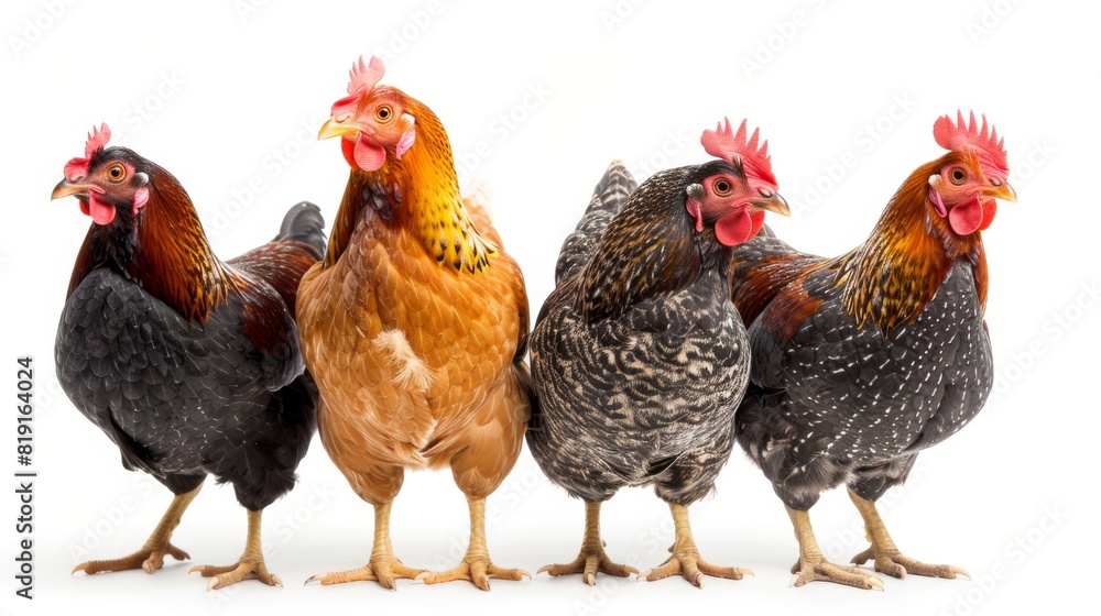 chickens, photo of stock, on a white background chickens, photo of stock, on a white background