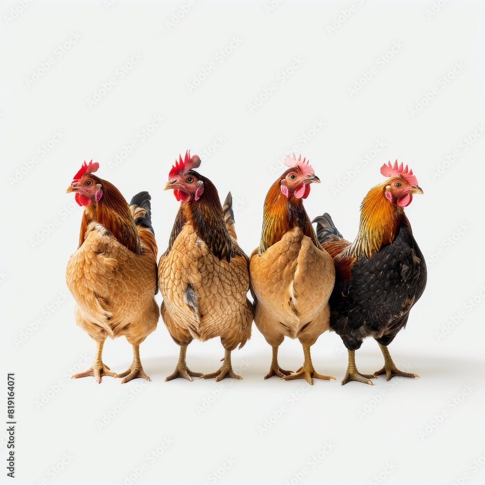 Fototapeta premium chickens, photo of stock, on a white background