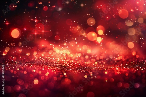 Red bokeh background in dark, high quality, high resolution