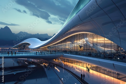 futuristic airport terminal that enhances the travel experience for passengers