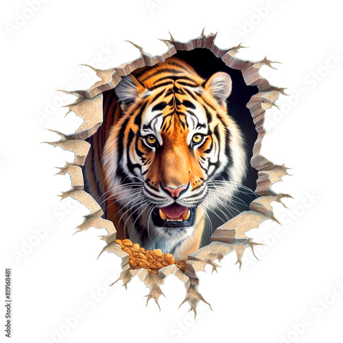 Tiger Image for Stickers  T-Shirt Print  Cap  Mug  Slippers  Mousepad  with Transparent Background PNG