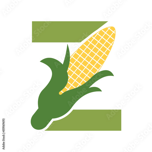 Initial Corncob Logo combine with letter Z vector template