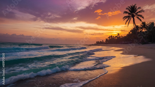 Tropical beach in Punta Cana, Dominican Republic.  © subhan