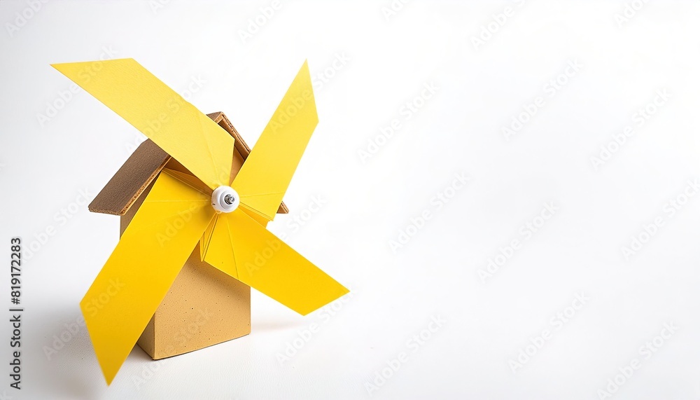 pinwheel or windmill paper origami isolated on white background simple starter craft for kids for weekend entertainment. ESG and Clean Energy Concept. Wind Turbine Paper into the Sky. Decrease Carbon pinwheel or windmill paper origami isolated on white background simple starter craft for kids for weekend entertainment. ESG and Clean Energy Concept. Wind Turbine Paper into the Sky. Decrease Carbon