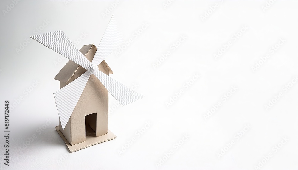pinwheel or windmill paper origami isolated on white background simple ...