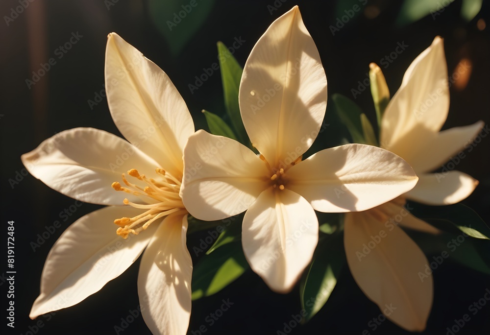 Fototapeta premium Jasmine flower closeup Realistic Light understand sun light significantly summer flower concept