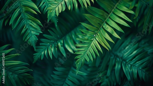 Close-up of fern fronds with intricate details  rich green tones  and natural elegance