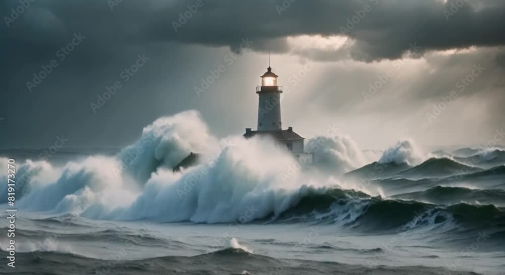 Waves of Fury: A Lighthouse Standing Tall Against the Storm's Wrath Waves of Fury: A Lighthouse Standing Tall Against the Storm's Wrath