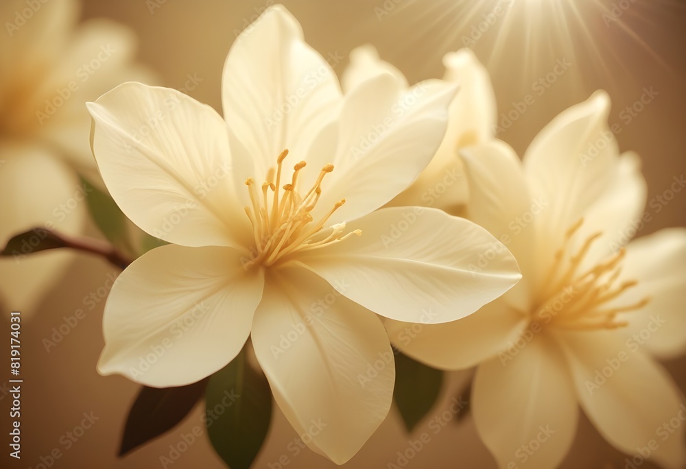 Fototapeta premium Jasmine flower closeup Realistic Light understand sun light significantly summer flower concept