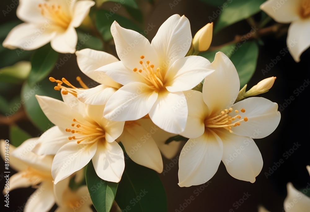 Obraz premium Jasmine flower closeup Realistic Light understand sun light significantly summer flower concept