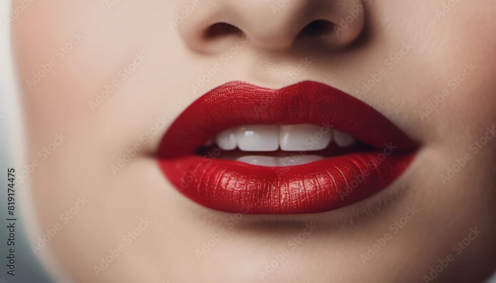 Close up of red lips Close up of red lips