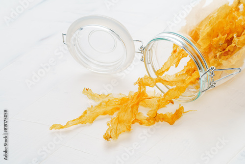 Fish maw on white background photo