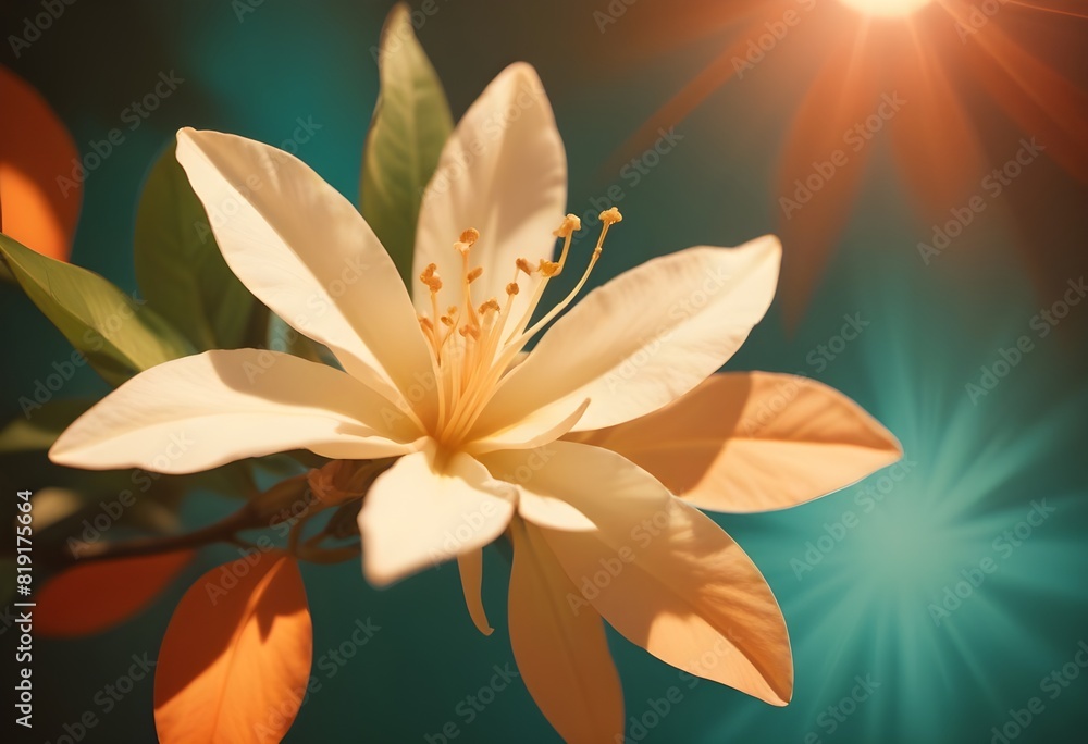 Fototapeta premium Jasmine flower closeup Realistic Light understand sun light significantly summer flower concept