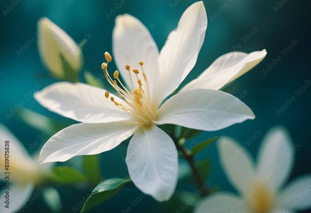 Fototapeta premium Jasmine flower closeup Realistic Light understand sun light significantly summer flower concept