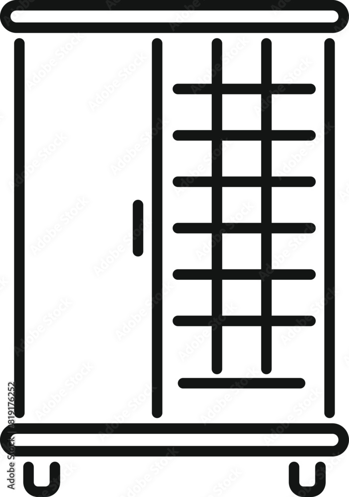 Sleek and modern minimalist wardrobe line icon design for fashion and interior organization with black and white drawing and editable stroke Sleek and modern minimalist wardrobe line icon design for fashion and interior organization with black and white drawing and editable stroke