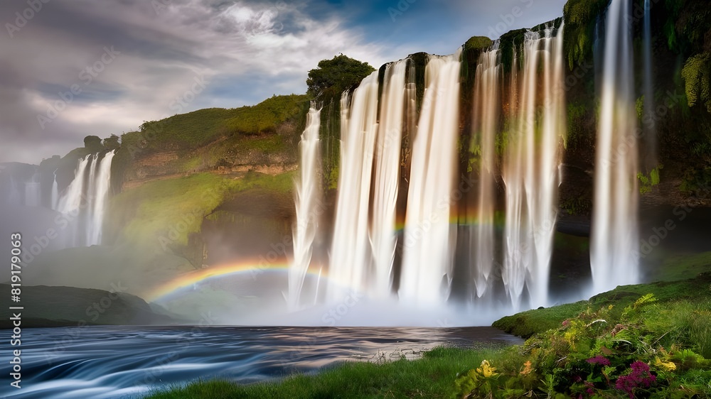 Naklejka premium Breathtaking Bride's Veil Waterfall Landscape