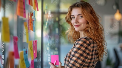 Woman Creating a Task Board