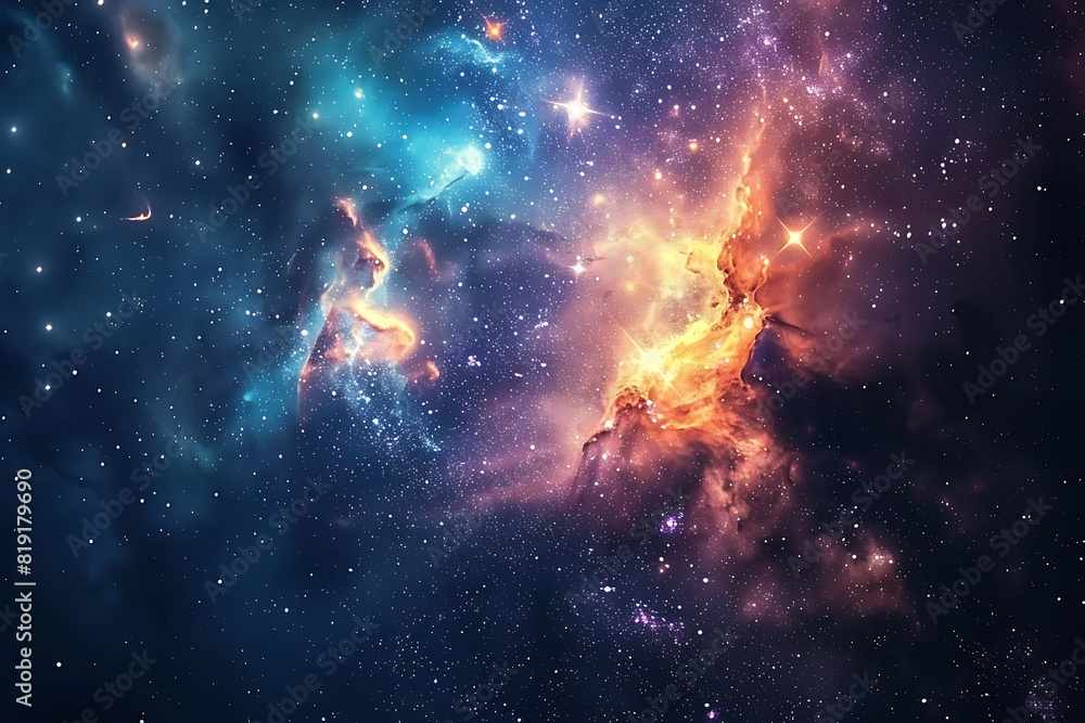 A mesmerizing view of a vibrant galaxy in deep space, full of stars and cosmic wonders A mesmerizing view of a vibrant galaxy in deep space, full of stars and cosmic wonders