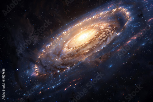 A mesmerizing view of a vibrant galaxy in deep space, full of stars and cosmic wonders