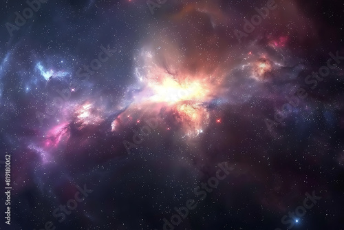 A mesmerizing view of a vibrant galaxy in deep space, full of stars and cosmic wonders