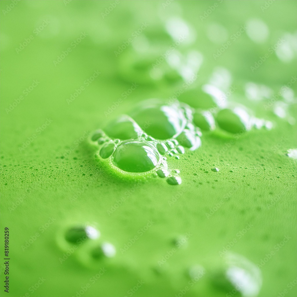 Green Matcha Foam Bubbles Closeup Detail Shot 