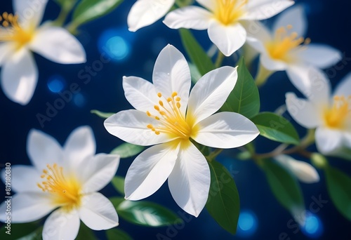 Jasmine flower closeup Realistic Light understand sun light significantly summer flower concept