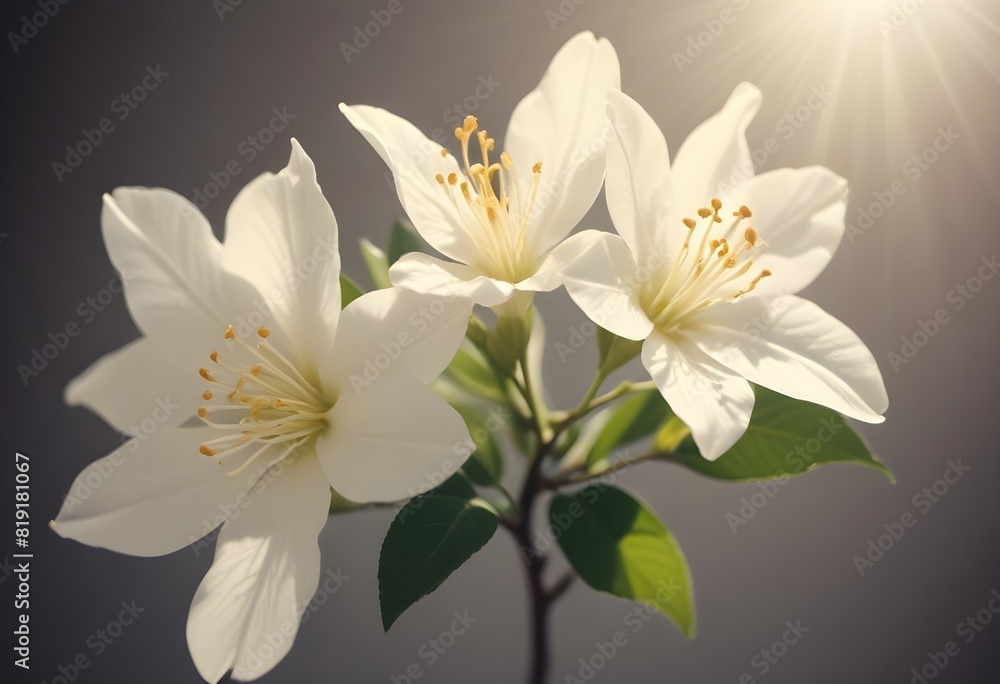 Fototapeta premium Jasmine flower closeup Realistic Light understand sun light significantly summer flower concept