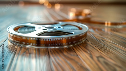 Close-up of Vintage Film Reels in Storage. Generative ai
