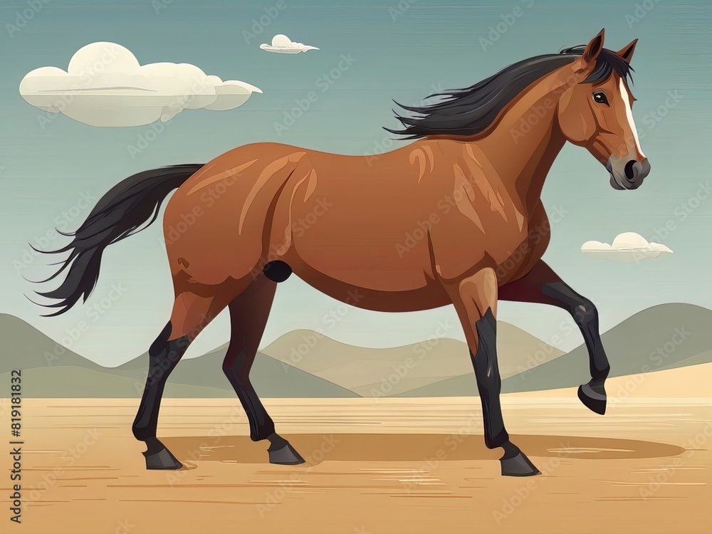 Cute horse flat Vector illustration Cute horse flat Vector illustration