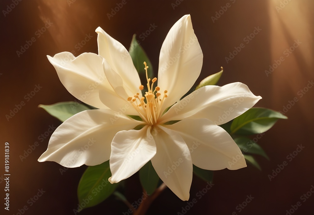 Fototapeta premium Jasmine flower closeup Realistic Light understand sun light significantly summer flower concept
