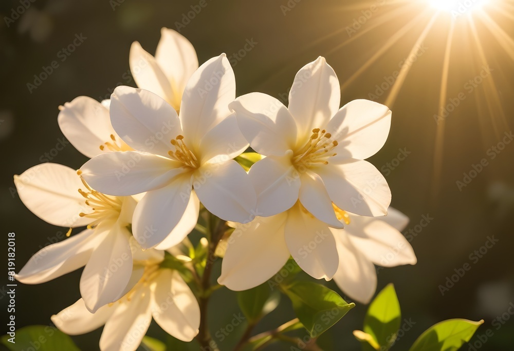 Obraz premium Jasmine flower closeup Realistic Light understand sun light significantly summer flower concept