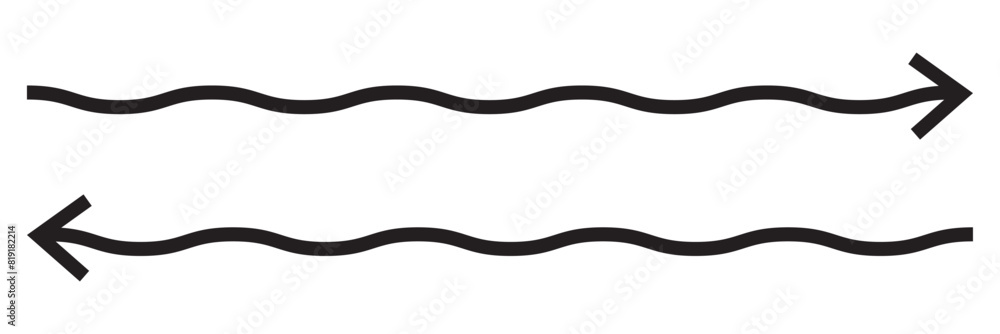 Arrow wavy black vector icon. Simple black arrow vector. Pointer to the right vector arrow isolated on white background. Vector illustration. EPS 10 Arrow wavy black vector icon. Simple black arrow vector. Pointer to the right vector arrow isolated on white background. Vector illustration. EPS 10