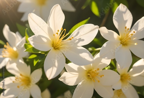 Jasmine flower closeup Realistic Light understand sun light significantly summer flower concept