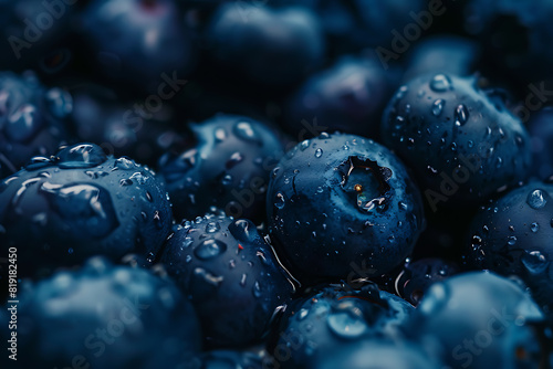 A rich and vibrant background filled with fresh  juicy blueberries  showcasing their deep blue color and natural texture